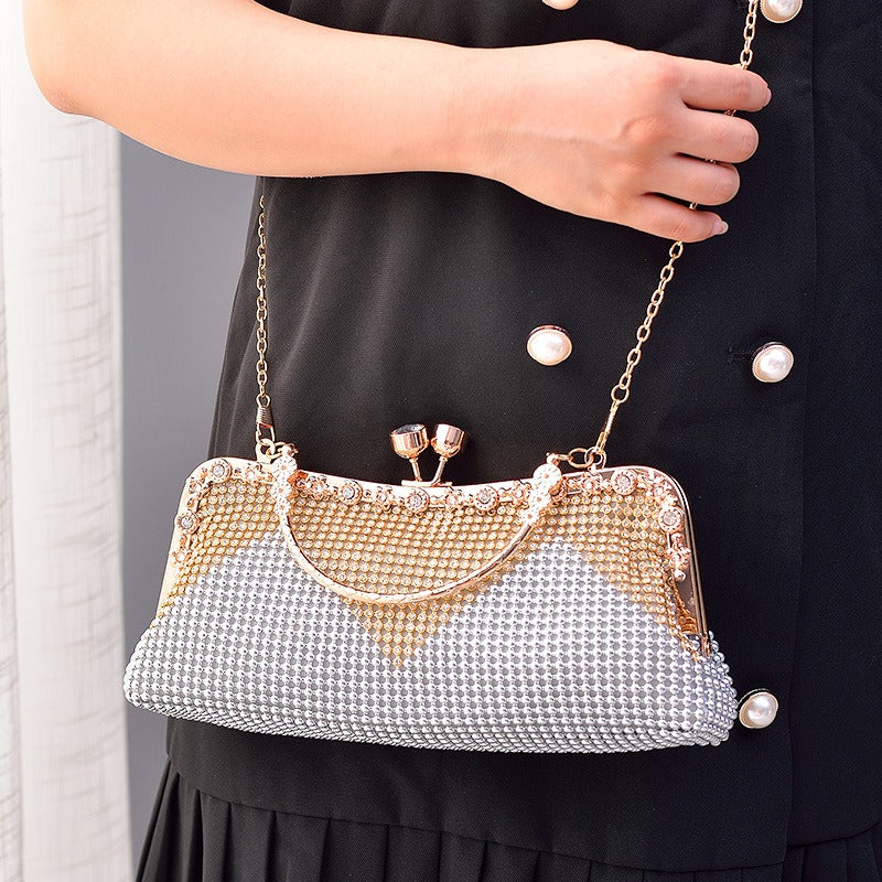 Water Diamond Dinner Bag Celebrity Handheld Bag Fashion Diagonal Straddle Bag New Versatile Evening Dress Bag Girl