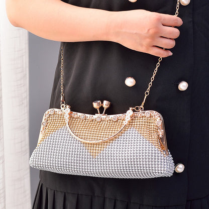 Water Diamond Dinner Bag Celebrity Handheld Bag Fashion Diagonal Straddle Bag New Versatile Evening Dress Bag Girl