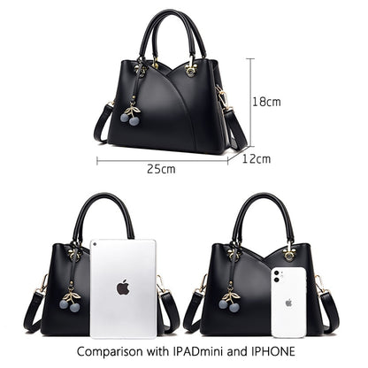 New PU Leather Messenger Bag Ladies Brand Stitching Designer Bag Large Capacity Handbag Exquisite Pendant Shoulder Bag