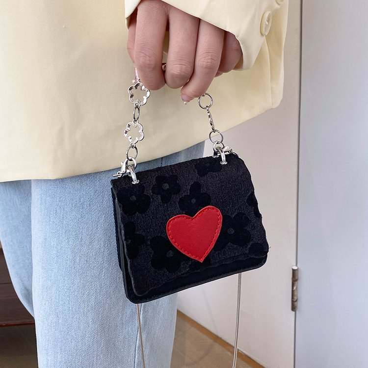 Summer Texture Small Bag Women's New Trendy Simple Love Messenger Bag Fashion Mini Bag Small Square Bag