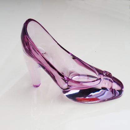 Crystal shoes glass slipper birthday gift home decor Cinderella High-heeled shoes Wedding shoes figurines miniatures ornament