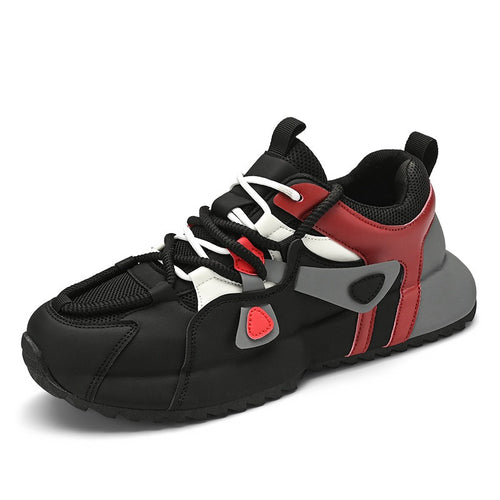 Men's sports shoes, fashion trends, original style, niche shoes, color matching lace up thick soled casual board shoes