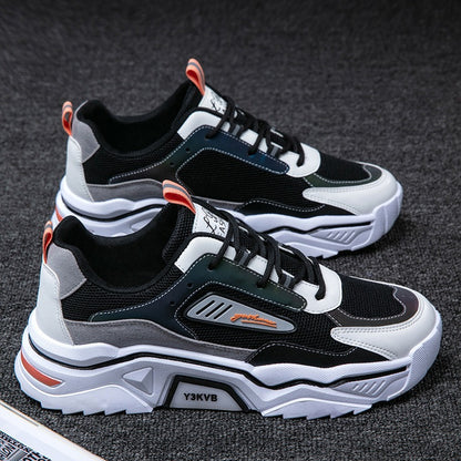 Summer breathable and versatile mesh sports and leisure shoes for teenagers, height increasing dad, ins trendy shoes