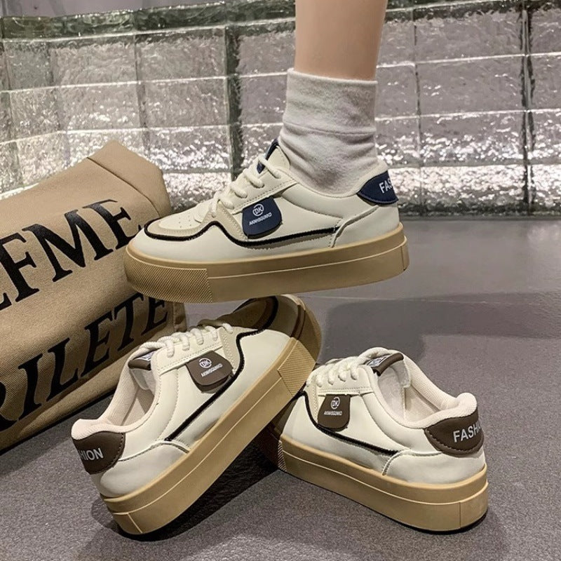 Autumn and winter new niche original dopamine white shoes, student versatile casual shoes