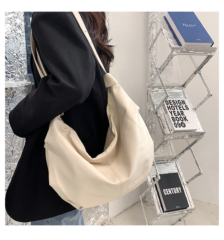 Retro Trend Shoulder Bag Simple Large Bag Soft Leather Underarm Tote Bag Women's Bag