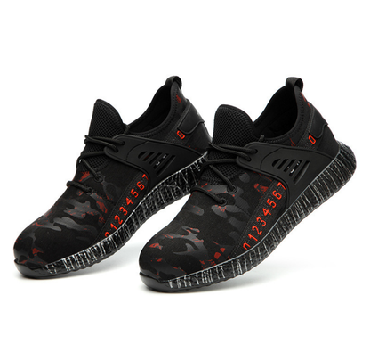 Trendy Fashion Safety Protective Shoes Camouflage Breathable Anti-smash and Anti-piercing Work Shoes