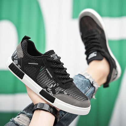 Big Size Hollow Fashion Sneakers Men Comfortable Mesh Shoes Lightweight Trendy Versatile Casual Shoes