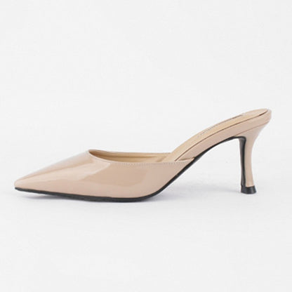 Baotou half slippers women's outer shoes pointed toe high heels