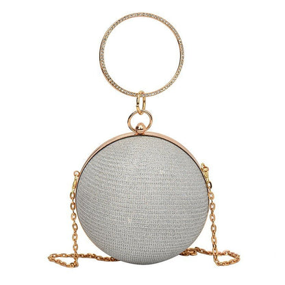 Personalized Design Spherical Bag Women Bag Fashion Portable Small Round Bag Diamond Starry One Shoulder Evening Bag