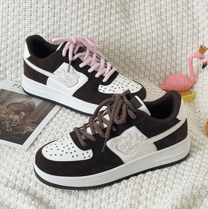 Fashionable small monster board shoes Sweet cool Air Force One casual shoes for men and women Low top lovers Small white shoes
