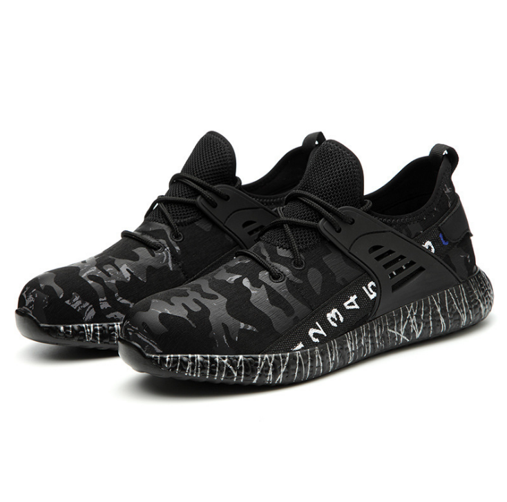 Trendy Fashion Safety Protective Shoes Camouflage Breathable Anti-smash and Anti-piercing Work Shoes