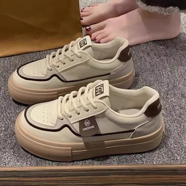 Autumn and winter new niche original dopamine white shoes, student versatile casual shoes
