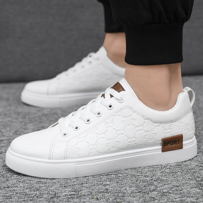 New round headed youth trendy black casual shoes for men