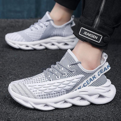 Flyknit mesh shoes for men lightweight and casual trendy shoes