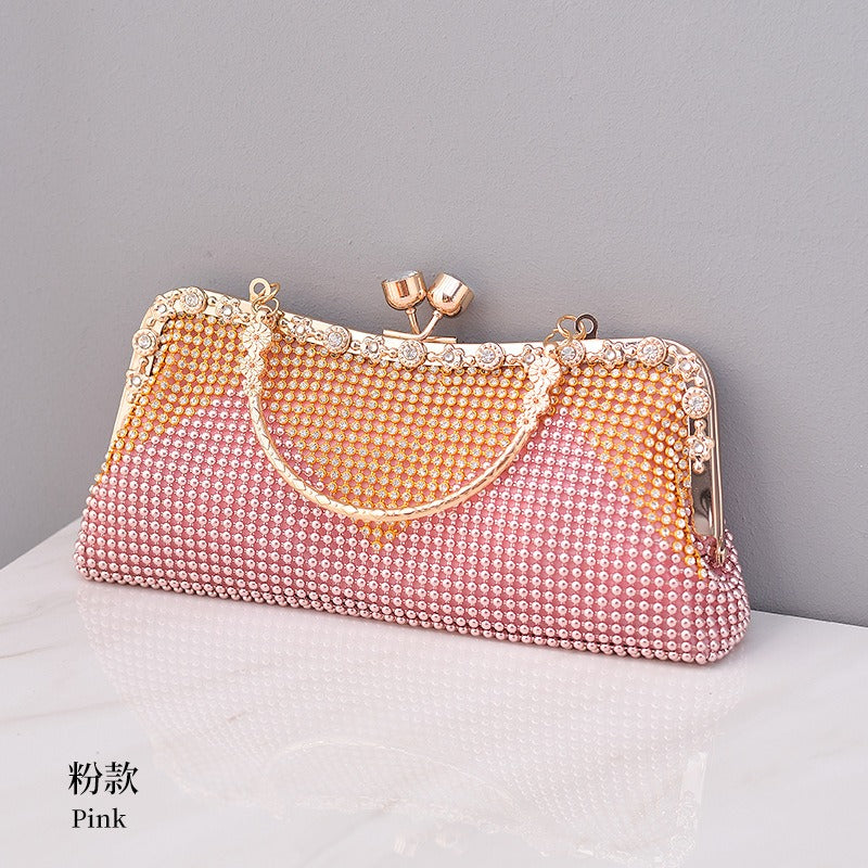 Water Diamond Dinner Bag Celebrity Handheld Bag Fashion Diagonal Straddle Bag New Versatile Evening Dress Bag Girl