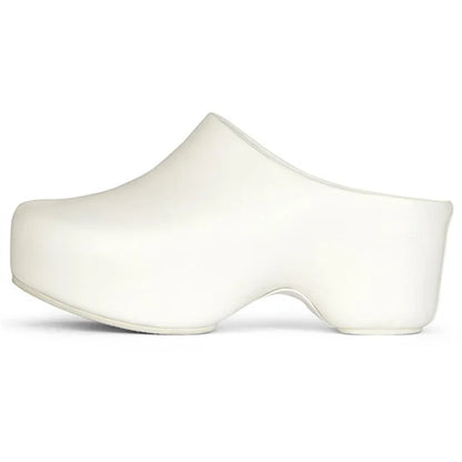 Runway Platform Mules Shoes Women Office Lady Leisure Half Slippers Luxury Designer Thick Bottom Flat Shoes Large