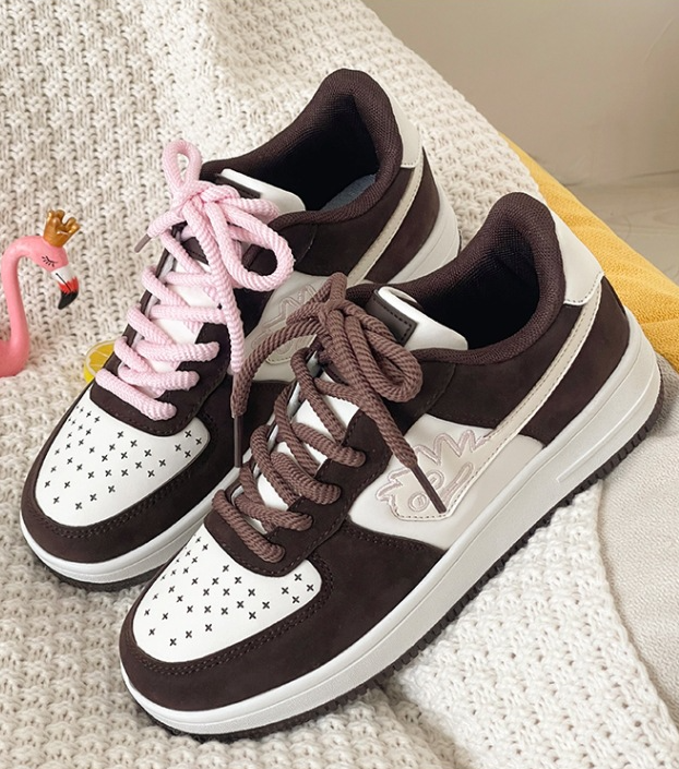 Fashionable small monster board shoes Sweet cool Air Force One casual shoes for men and women Low top lovers Small white shoes