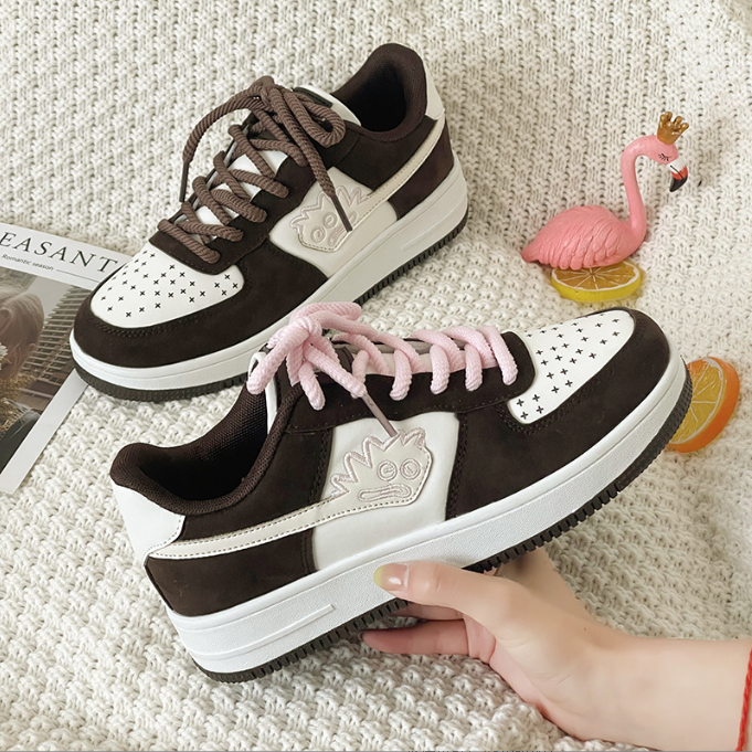 Fashionable small monster board shoes Sweet cool Air Force One casual shoes for men and women Low top lovers Small white shoes