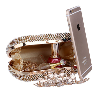 Evening Bag Women's European And American Luxury Diamond Banquet Bag Dress Portable Evening Bag