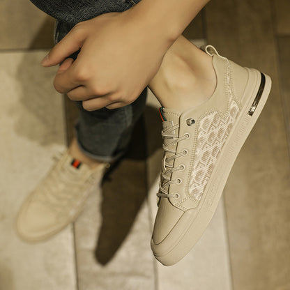 Trendy student casual sports shoes men's low cut lace up outer board shoes