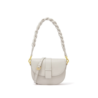 Women's new trend semi-circle leather bag underarm small round bag shoulder messenger bag