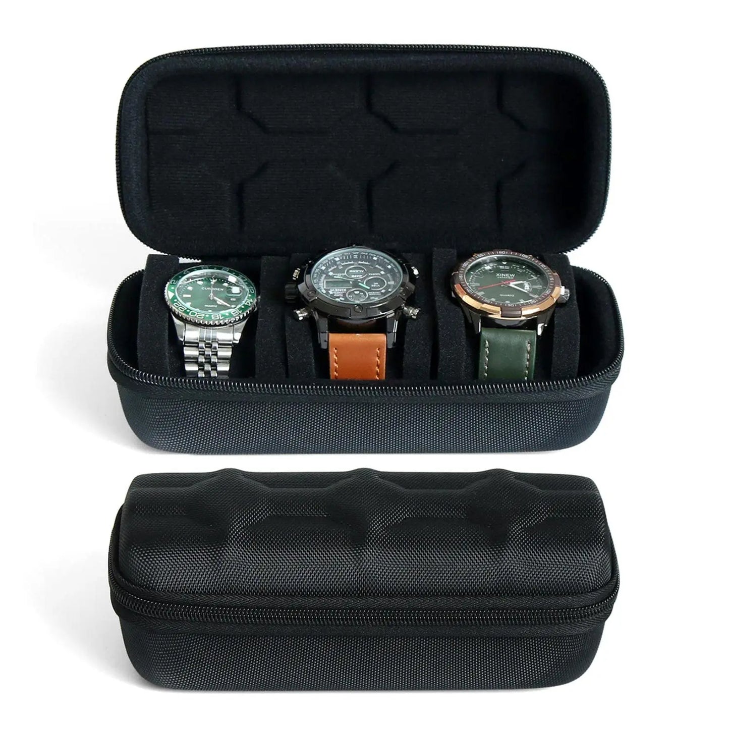 10 Slots Watch Storage Box Watch Zipper Travel Case Portable Watch Organizer Display Holder for Wristwatches and Smart Watches