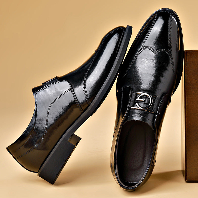 Men's pointed leather shoes, business casual shoes, men's shoes, versatile, breathable, wedding shoes, lazy shoes