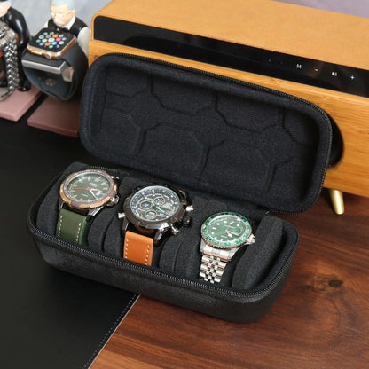 10 Slots Watch Storage Box Watch Zipper Travel Case Portable Watch Organizer Display Holder for Wristwatches and Smart Watches