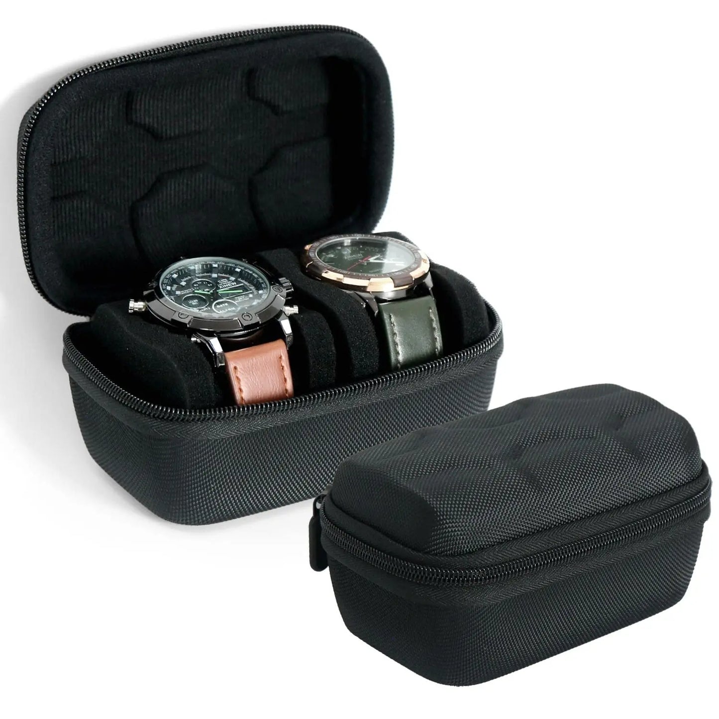 10 Slots Watch Storage Box Watch Zipper Travel Case Portable Watch Organizer Display Holder for Wristwatches and Smart Watches