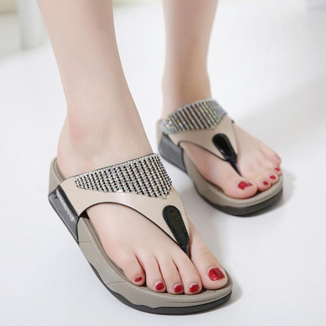 Shoes Flip flops Fashion Summer Sandals Bohemian Wedge Flops Beach Sandals Casual Shoes
