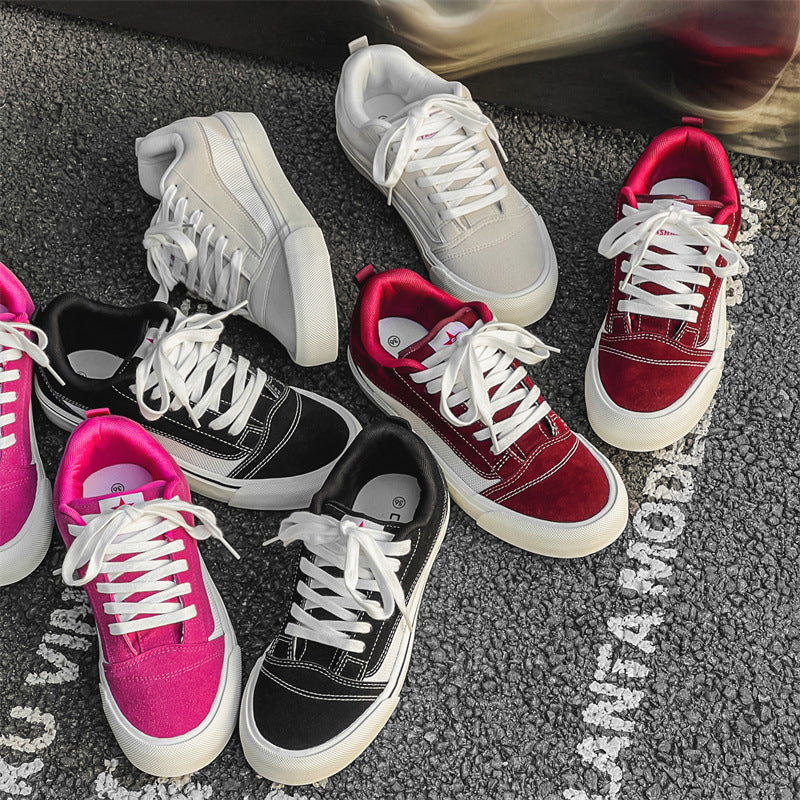 Low cut canvas shoes with a sense of design, suitable for both male and female students, Instagram trendy and versatile, Hong Kong style casual board shoes