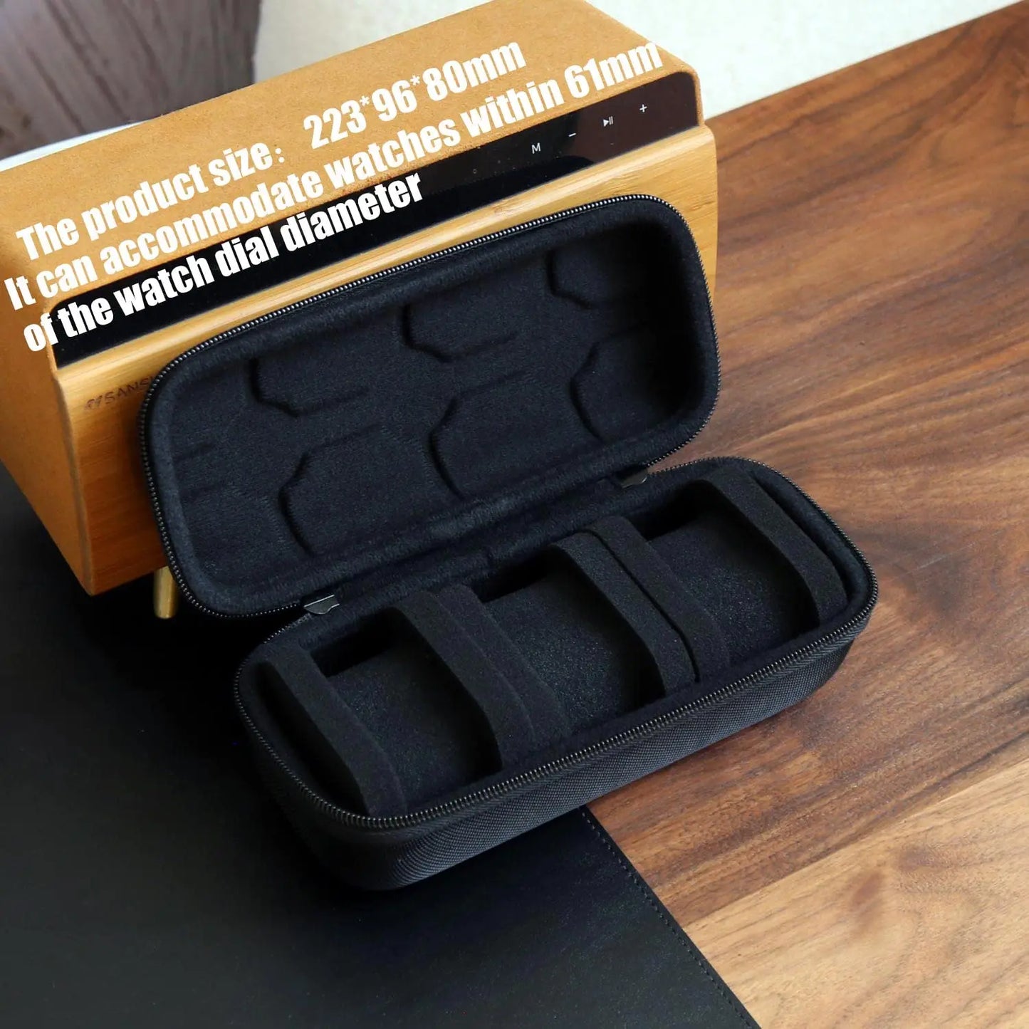 10 Slots Watch Storage Box Watch Zipper Travel Case Portable Watch Organizer Display Holder for Wristwatches and Smart Watches