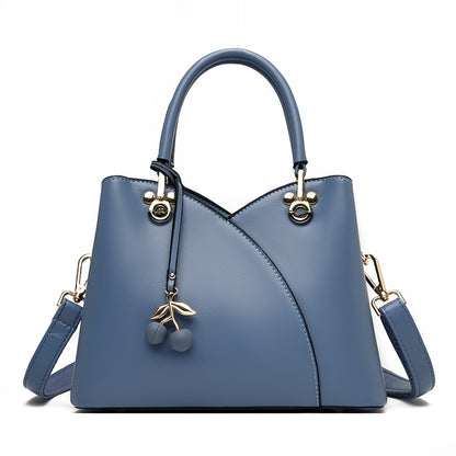 New PU Leather Messenger Bag Ladies Brand Stitching Designer Bag Large Capacity Handbag Exquisite Pendant Shoulder Bag