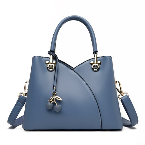 New PU Leather Messenger Bag Ladies Brand Stitching Designer Bag Large Capacity Handbag Exquisite Pendant Shoulder Bag