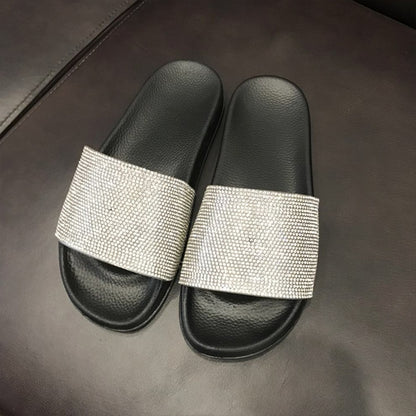Slippers Flip Flops Summer Slides Women Shoes Crystal Diamond Bling Beach Slides Sandals Casual Shoes Slip On