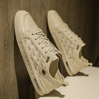 Trendy student casual sports shoes men's low cut lace up outer board shoes