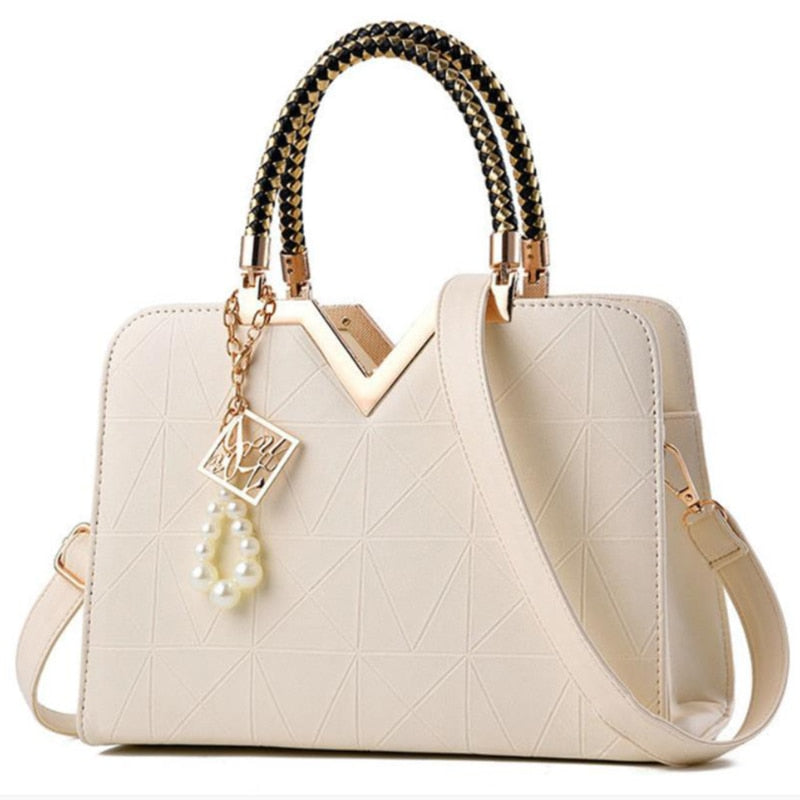 Fashion Women Handbags Leather Totes Bag Top-handle Embroidery Crossbody Bag Shoulder Bag Lady Simple Style Hand Bags