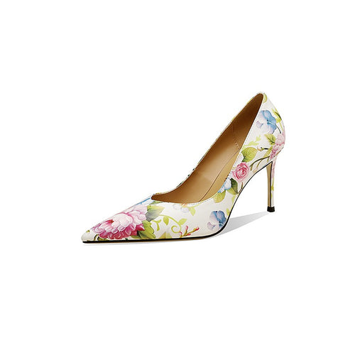 Etiquette professional work shoes, pointed embroidered single shoes, women's ethnic style