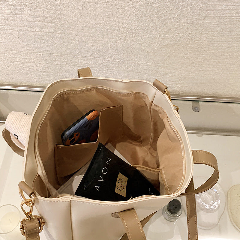 Crossbody Bag Spring New Fashion Big Bag Small Fresh Shoulder Tote Bag Woven Solid Color Women's Bag