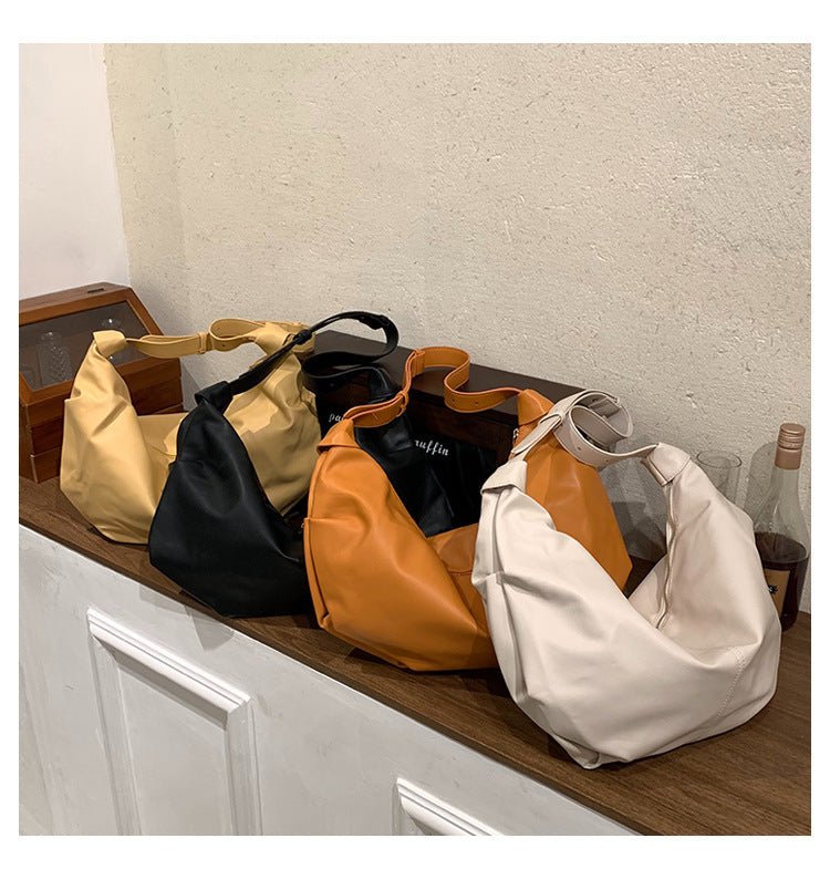Retro Trend Shoulder Bag Simple Large Bag Soft Leather Underarm Tote Bag Women's Bag