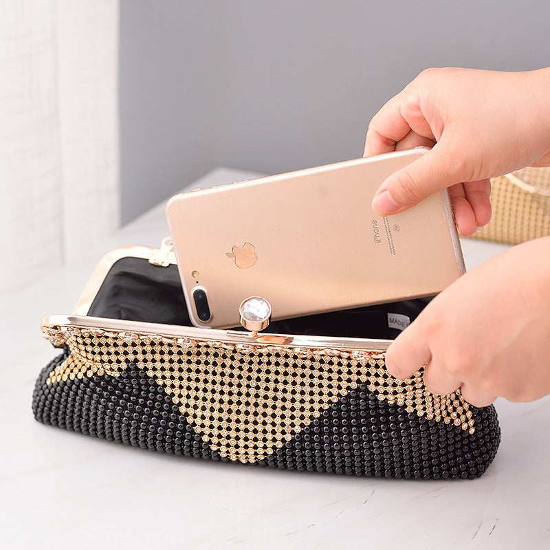 Water Diamond Dinner Bag Celebrity Handheld Bag Fashion Diagonal Straddle Bag New Versatile Evening Dress Bag Girl