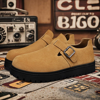 Thick soled height increasing board shoes for men