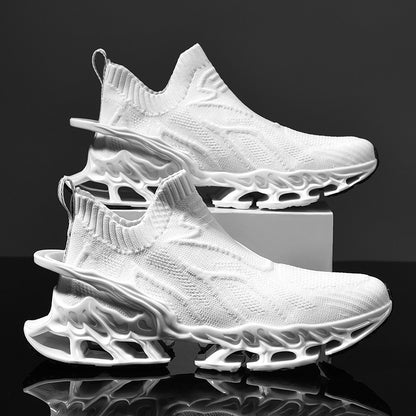 New Men's Shoes Summer Breathable Flyknit Sneakers Youth Blade Running Large Size Trendy Shoes