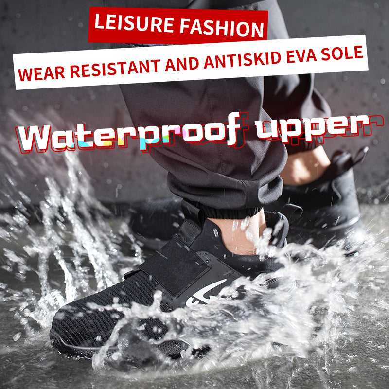 New Flying Woven Breathable Labor Insurance Shoes Fashion Anti-Smashing Anti-Piercing Work Shoes Waterproof Safety Shoes