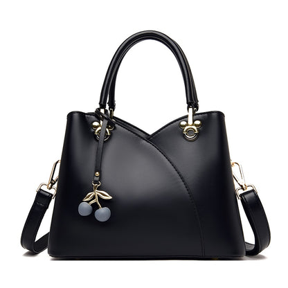 New PU Leather Messenger Bag Ladies Brand Stitching Designer Bag Large Capacity Handbag Exquisite Pendant Shoulder Bag