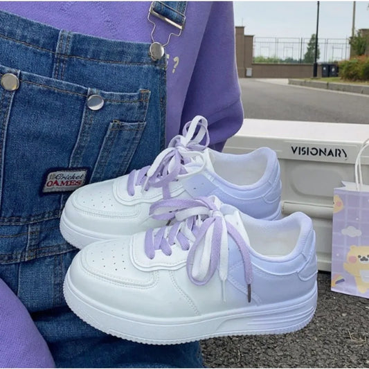 Tennis Sneakers Woman Spring Autumn Sports Board Shoes Fashion Comfort Colorful Casual Academy Style Little White Shoes Female
