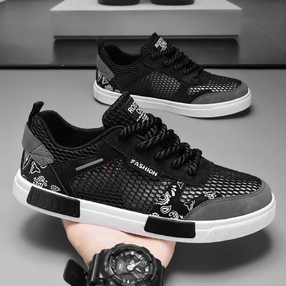 Big Size Hollow Fashion Sneakers Men Comfortable Mesh Shoes Lightweight Trendy Versatile Casual Shoes