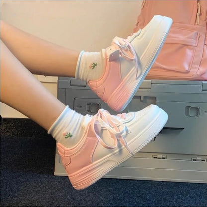 Tennis Sneakers Woman Spring Autumn Sports Board Shoes Fashion Comfort Colorful Casual Academy Style Little White Shoes Female