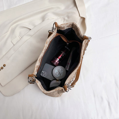Large Bag Women's New Trendy Spring Fashion Chain Handbag Casual Simple Shoulder Bag Tote Bag