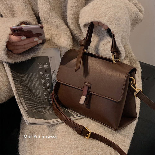Texture bag mahogany retro women's bag shoulder bag messenger bag handbag bag